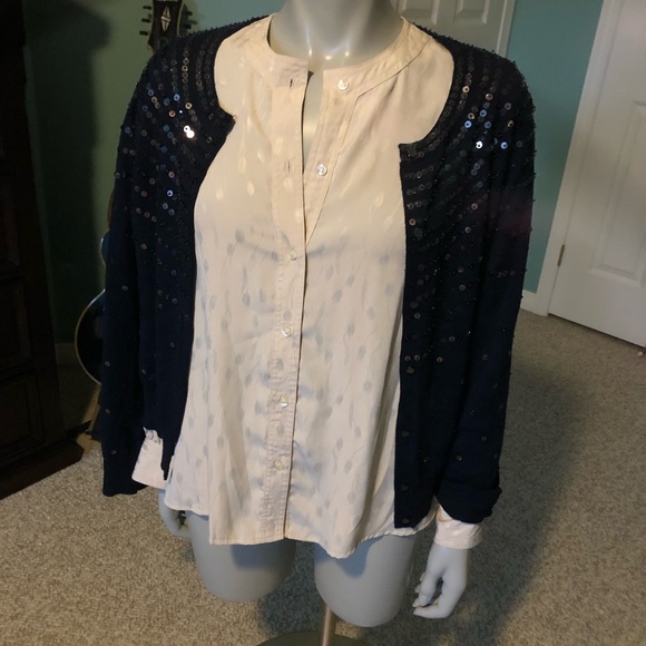 Evan Picone collarless dress shirt with lantern style sleeves 1980’s M-L - Picture 9 of 9